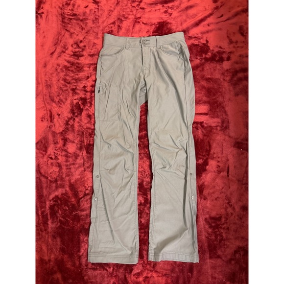 Prana Pants - Prana Halle Hiking Pants Gray Size 8 Regular Zion Straight Leg Roll Up Snaps